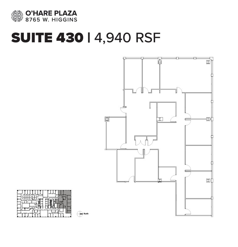8765 W Higgins Rd, Chicago, IL à louer Plan d’étage– Image 1 sur 1