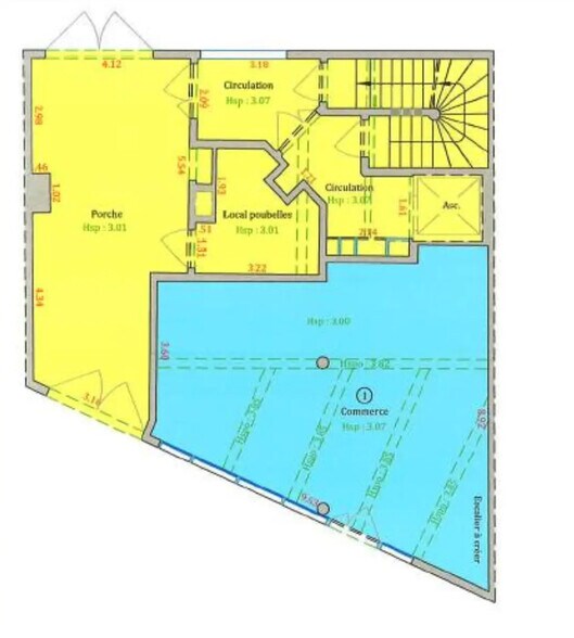 Local commercial dans Paris à louer - Plan d’étage – Image 2 sur 2