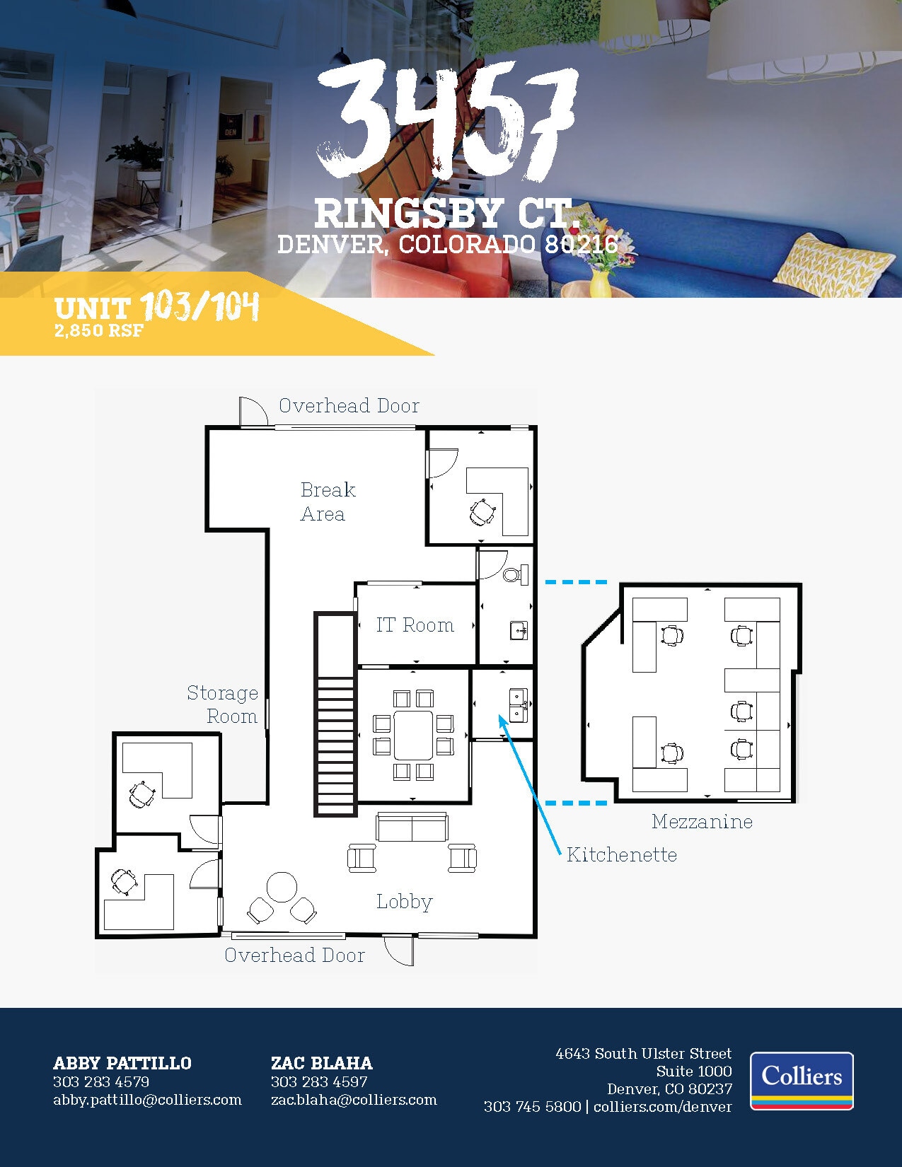 3457 Ringsby Ct, Denver, CO à louer Plan d’étage– Image 1 sur 5