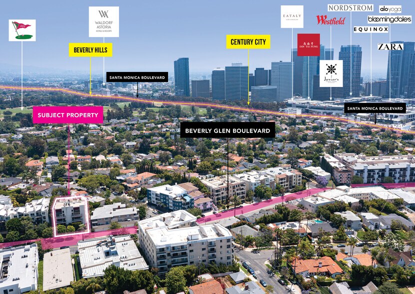 1360 S Beverly Glen Blvd, Los Angeles, CA à vendre - Aérien – Image 2 sur 19