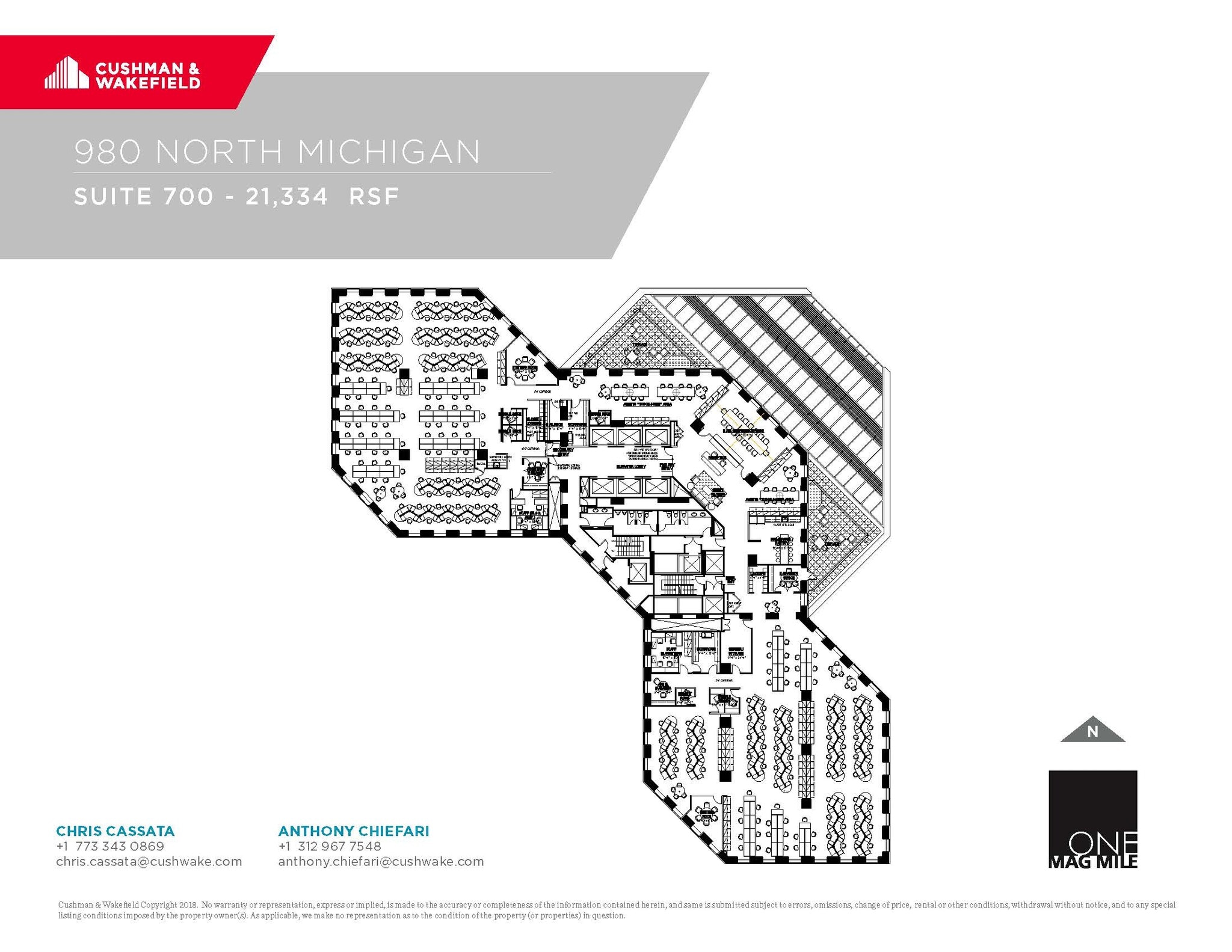 980 N Michigan Ave, Chicago, IL à louer Plan d’étage– Image 1 sur 1