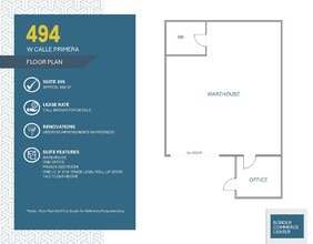 494 W Calle Primera, San Diego, CA à louer Plan d’étage– Image 1 sur 1
