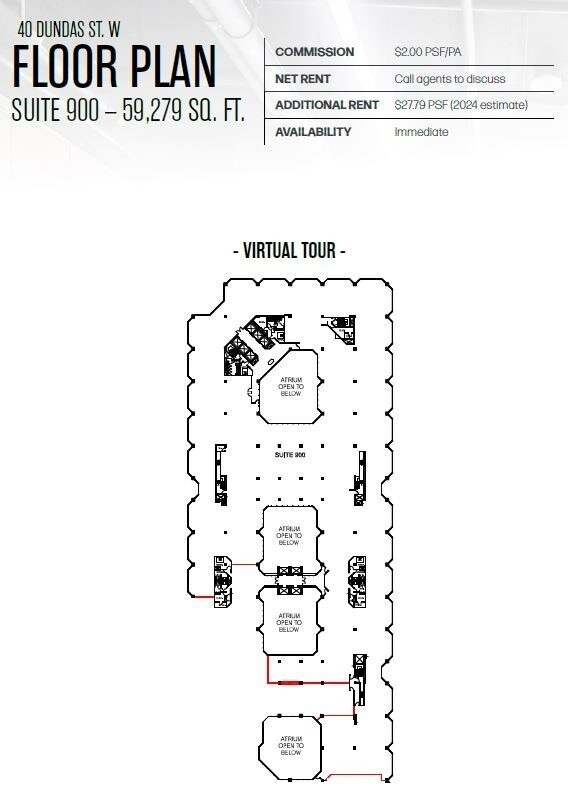 595 Bay St, Toronto, ON à louer Plan d’étage– Image 1 sur 1
