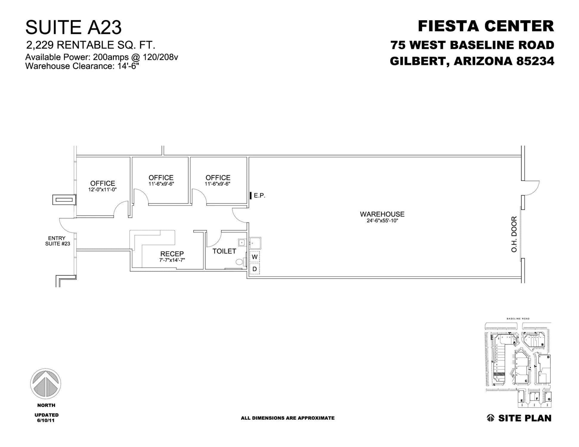 75 W Baseline Rd, Gilbert, AZ à louer Plan d’étage– Image 1 sur 1