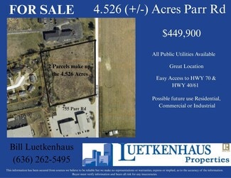 Plus de détails pour Parr Road, Wentzville, MO - Terrain à vendre