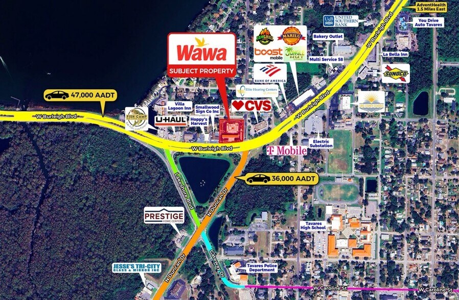 600 W Burleigh Blvd, Tavares, FL à vendre - Aérien – Image 3 sur 7