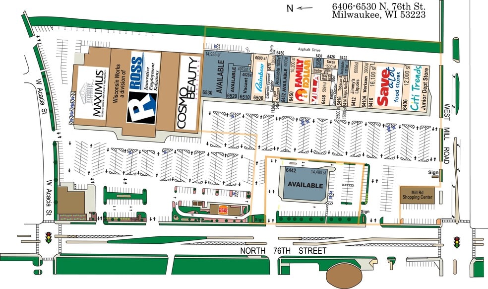 6406-6550 N 76th St, Milwaukee, WI à louer - Plan de site – Image 2 sur 15