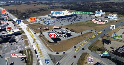 300 S Dewey Ave, Wagoner, OK - VUE AÉRIENNE  vue de carte