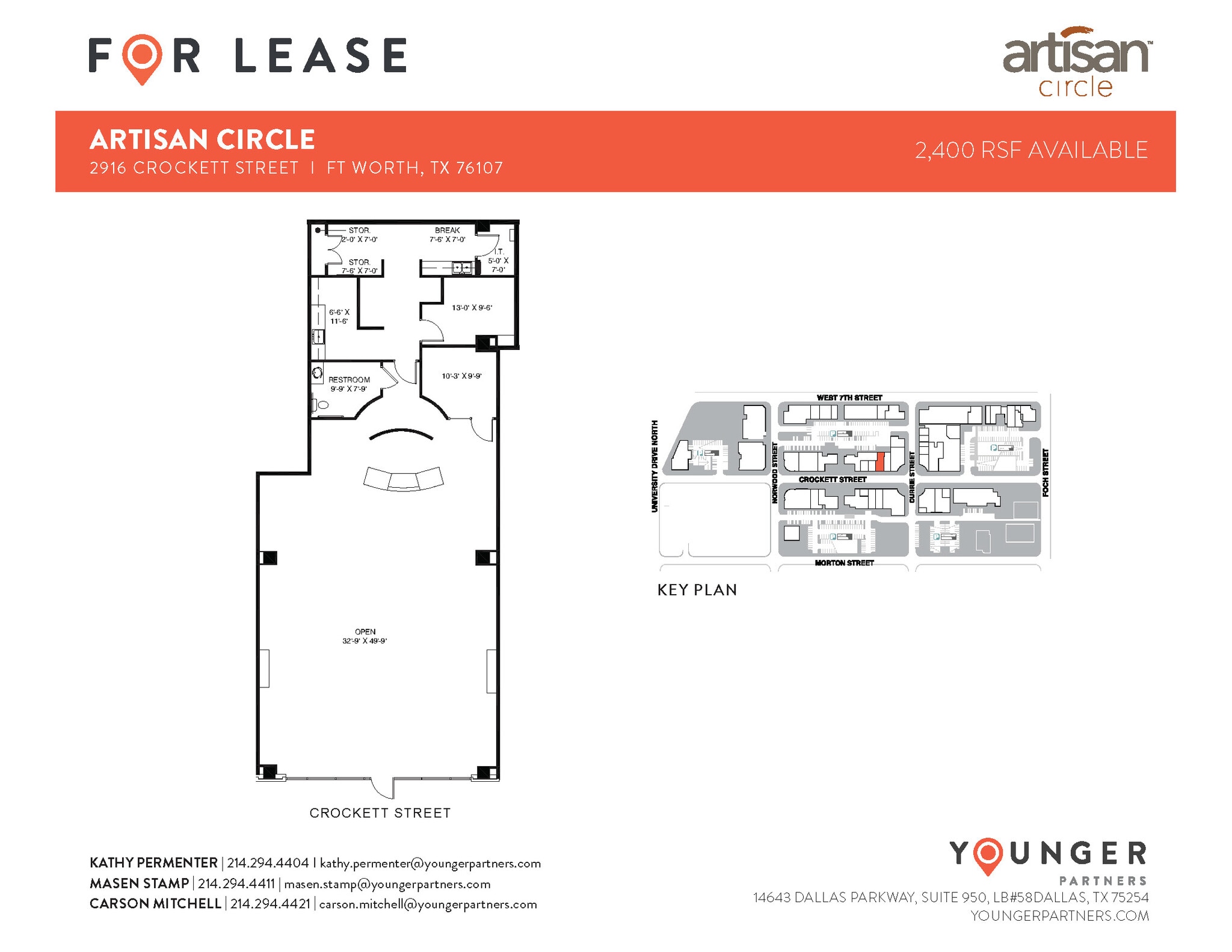 2973 W 7th St, Fort Worth, TX à louer Plan d’étage– Image 1 sur 2