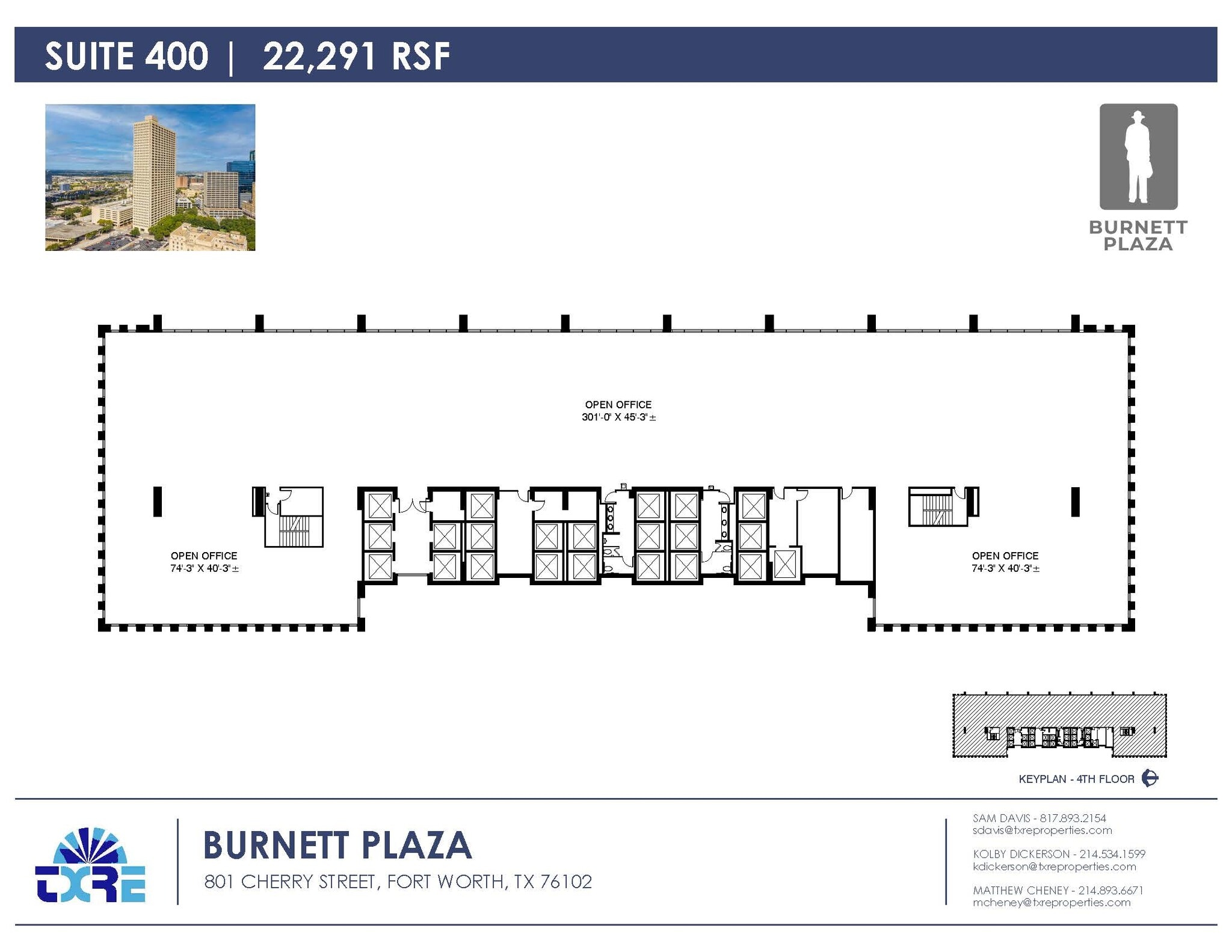 801 Cherry St, Fort Worth, TX à louer Plan d’étage– Image 1 sur 3
