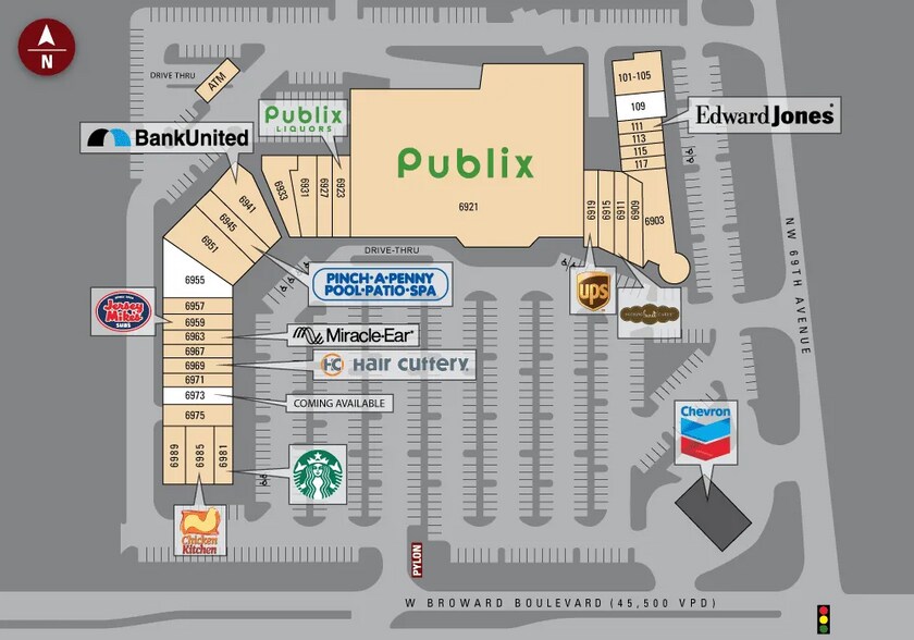6901-6989 W Broward Blvd, Plantation, FL à louer - Plan de site – Image 2 sur 15