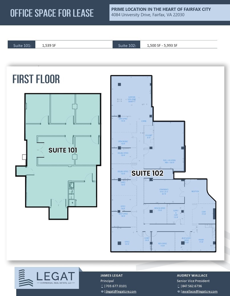 4084 University Dr, Fairfax, VA à louer Plan d’étage– Image 1 sur 1