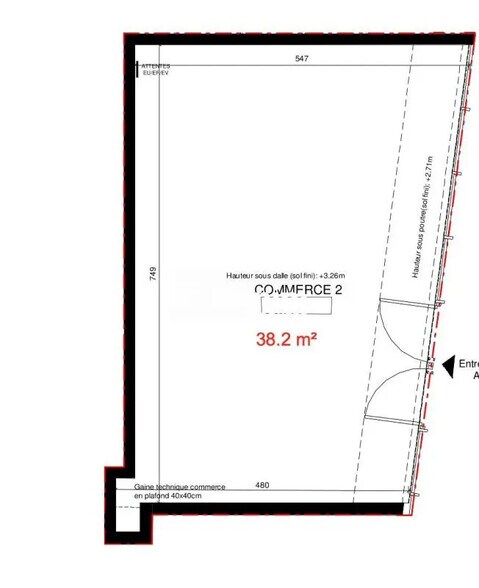 Local commercial dans Paris à louer - Plan d’étage – Image 3 sur 3