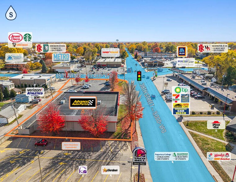 3813 18th Ave, Rock Island, IL à vendre - Aérien – Image 2 sur 3