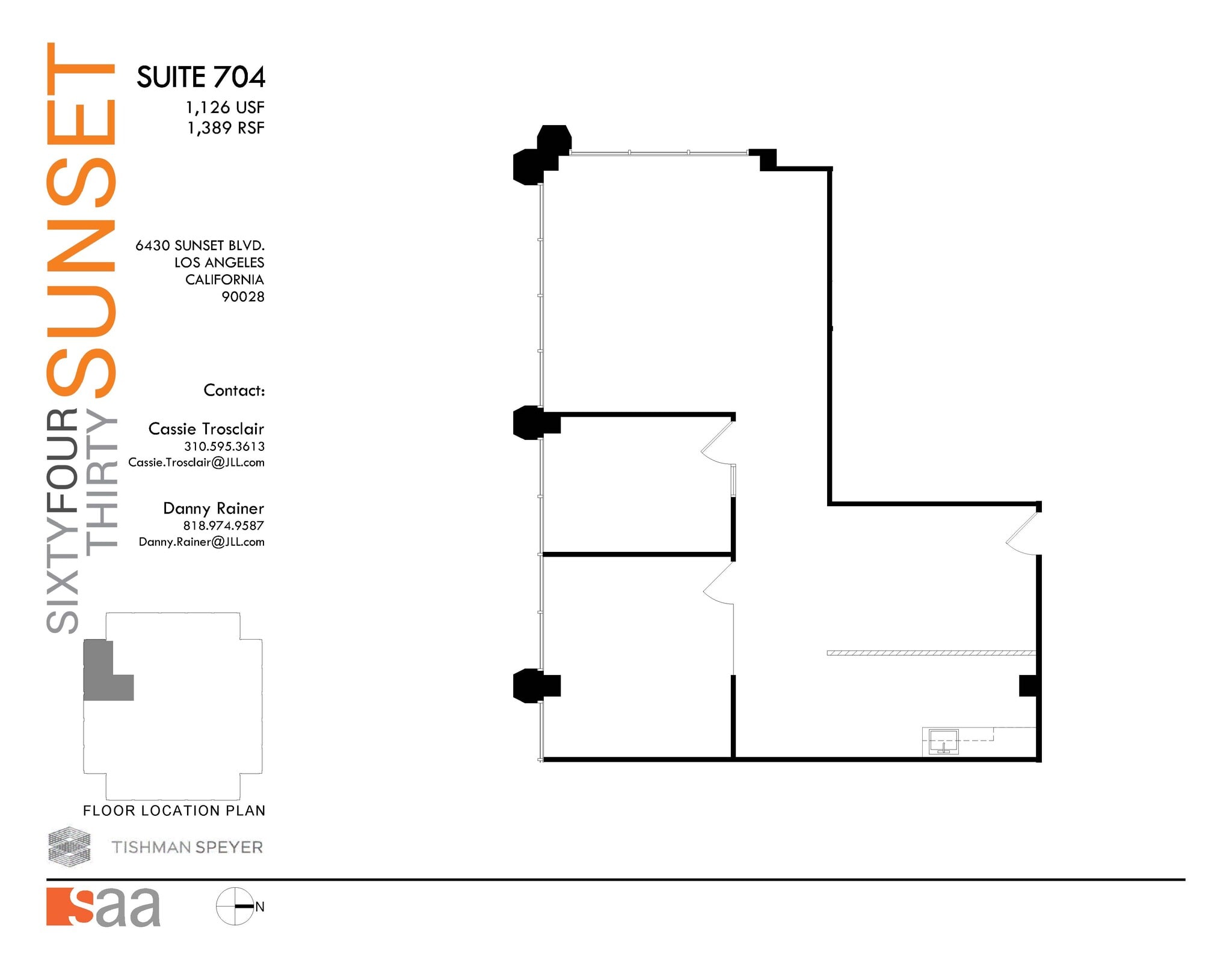 6430 W Sunset Blvd, Los Angeles, CA à louer Plan d’étage– Image 1 sur 1