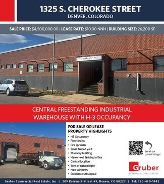 Plus de détails pour 1321-1325 S Cherokee St, Denver, CO - Industriel/Logistique à vendre