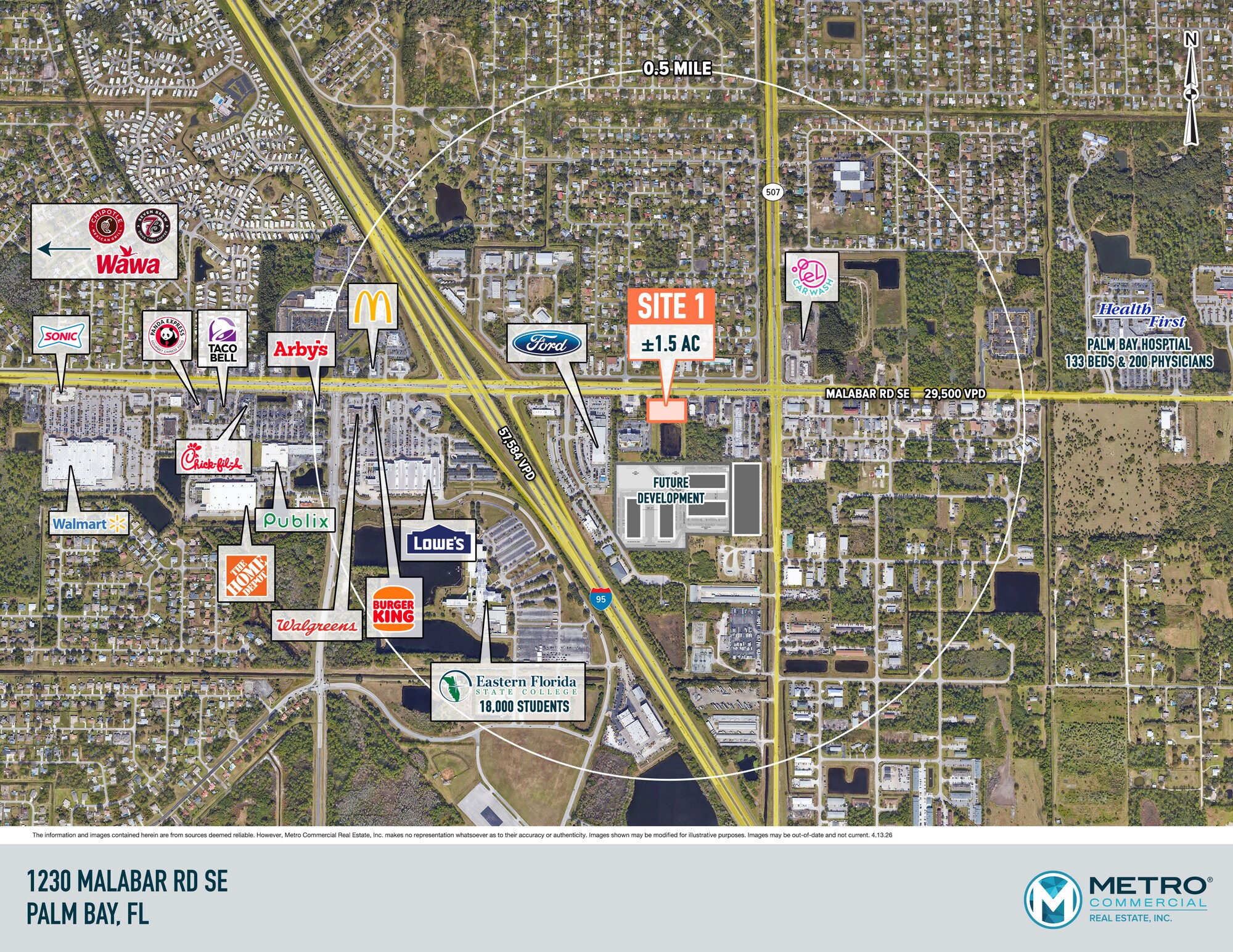 1230 Malabar Road, Palm Bay, FL à louer Aérien– Image 1 sur 6