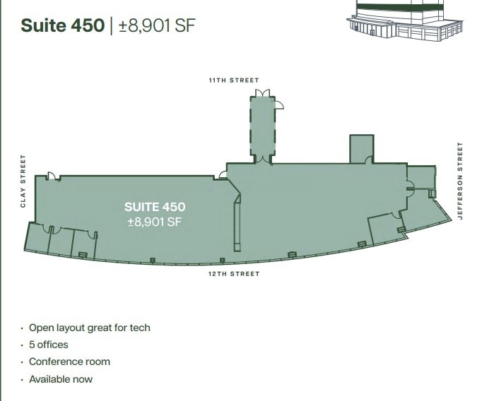 555 12th St, Oakland, CA à louer Plan d’étage– Image 1 sur 1