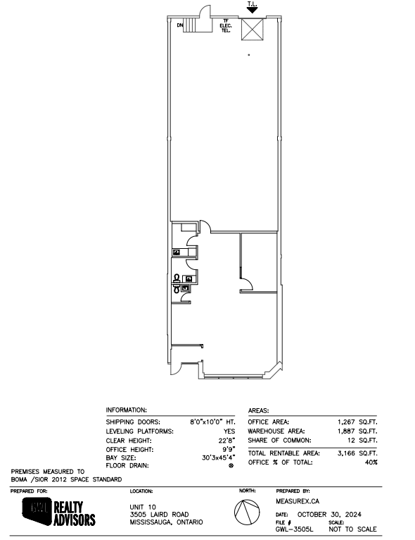 3505 Laird Rd, Mississauga, ON à louer Plan d’étage– Image 1 sur 1