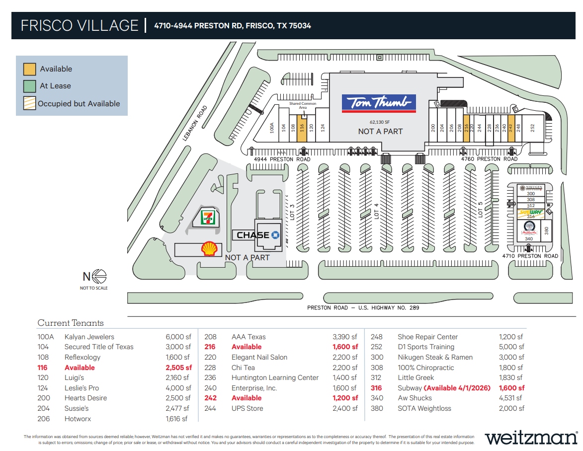 4710-4944 Preston Rd, Frisco, TX à louer Plan de site– Image 1 sur 1