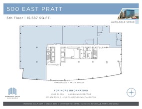 500 E Pratt St, Baltimore, MD à louer Plan d’étage– Image 1 sur 1