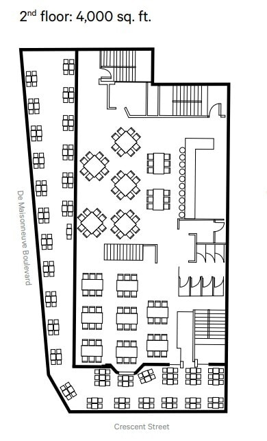 1467-1471 Rue Crescent, Montréal, QC à louer Plan d’étage– Image 1 sur 1