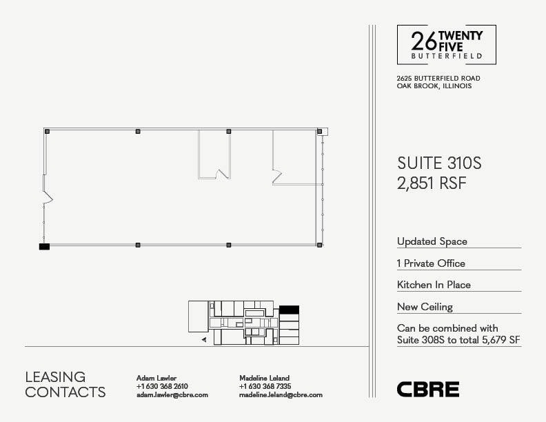 2625 Butterfield Rd, Oak Brook, IL à louer Plan d’étage– Image 1 sur 1
