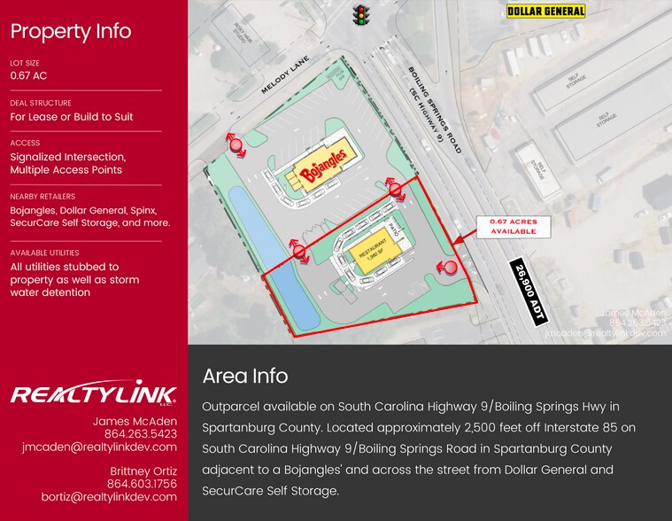 Melody Lane & Boiling Springs Rd, Boiling Springs, SC à louer - Plan de site – Image 2 sur 3