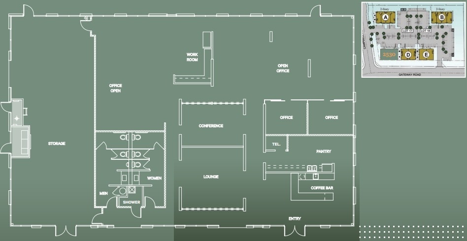 2540-2546 Gateway Rd, Carlsbad, CA à louer Plan d’étage– Image 1 sur 1