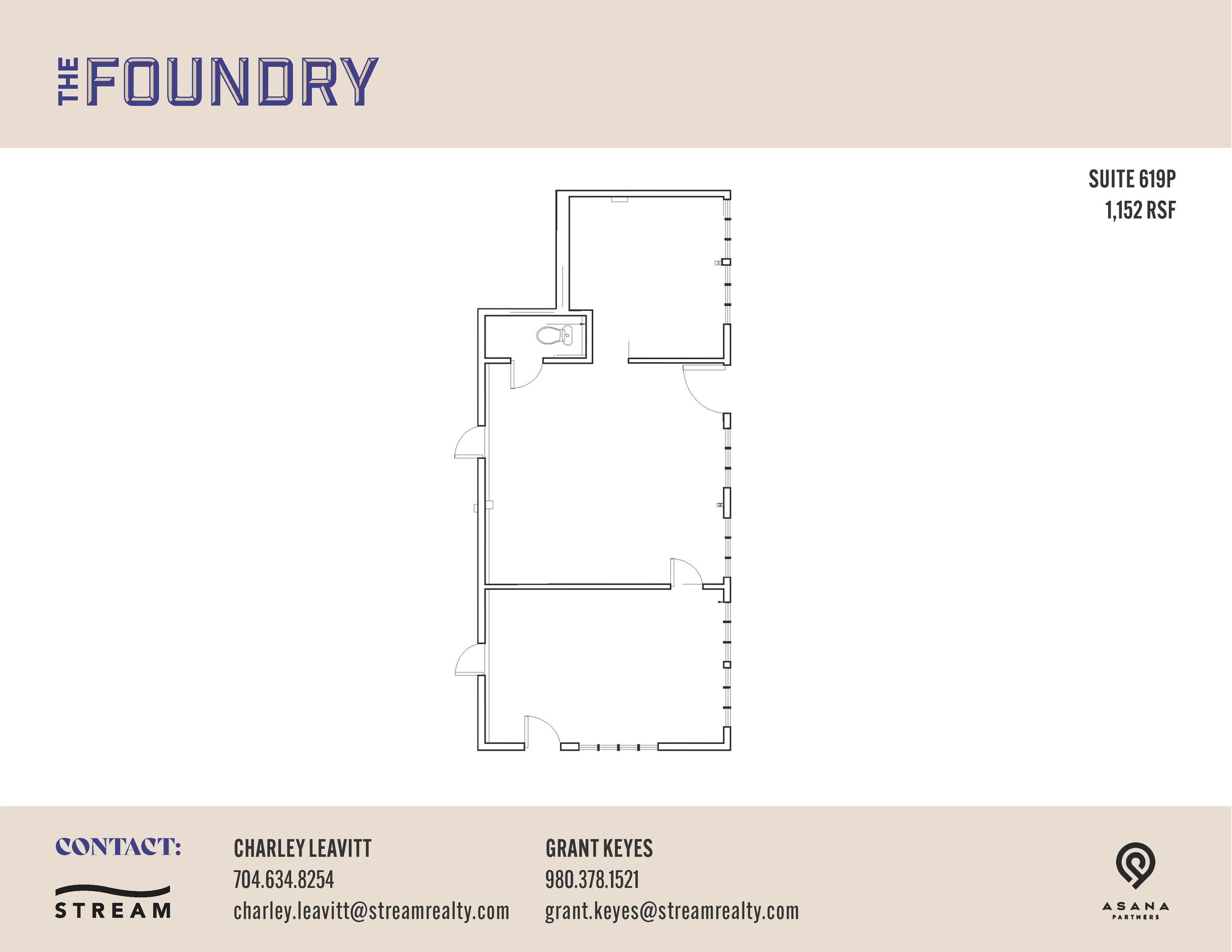 619 S Cedar St, Charlotte, NC à louer Plan d’étage– Image 1 sur 1