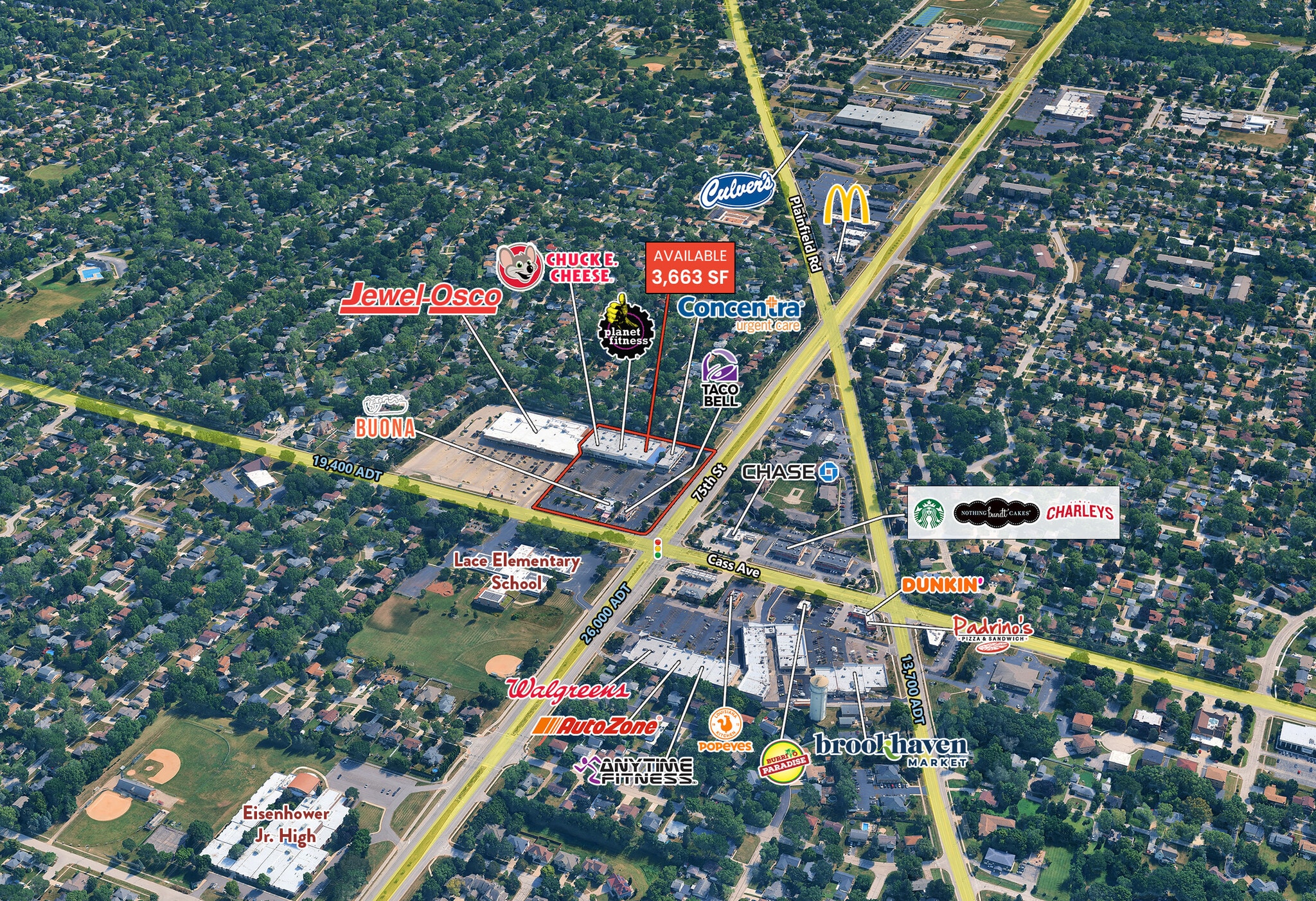 7335-7415 S Cass Ave, Darien, IL à louer Carte– Image 1 sur 2