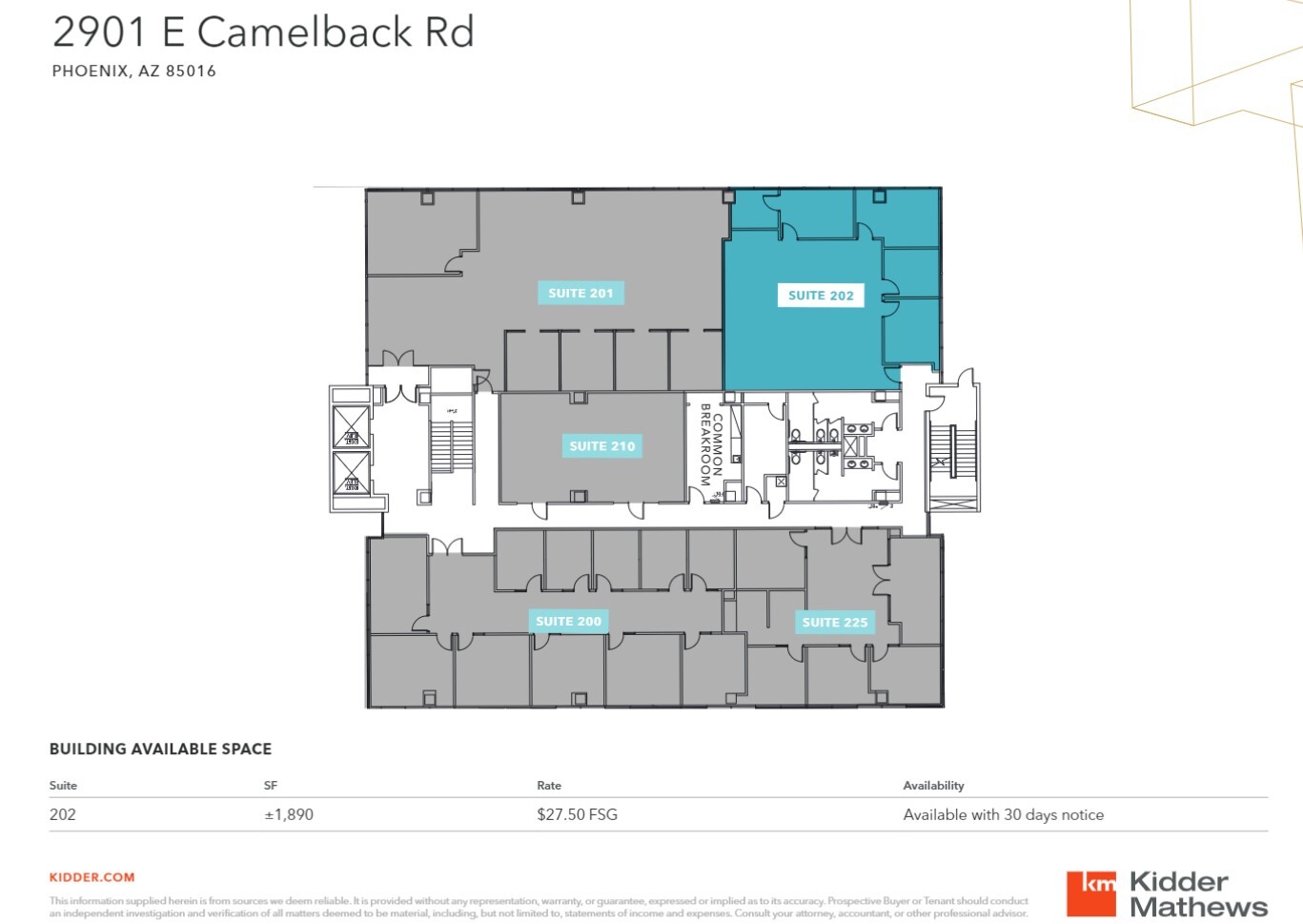 2901 E Camelback Rd, Phoenix, AZ à louer Plan d’étage– Image 1 sur 1