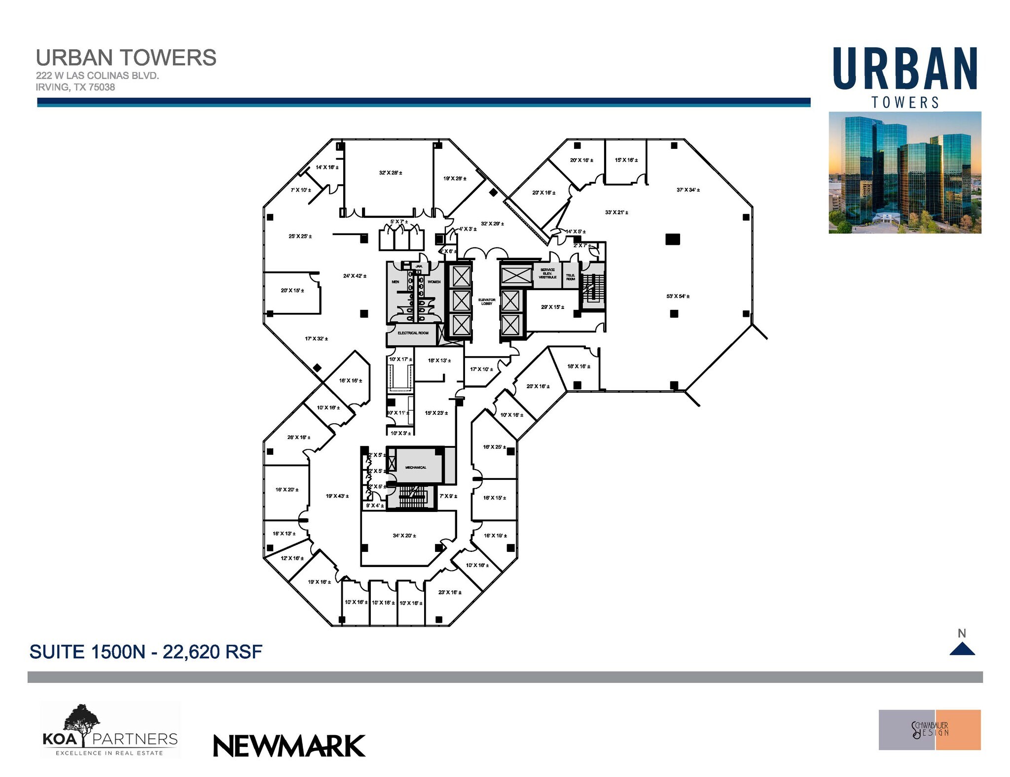 222 W Las Colinas Blvd, Irving, TX à louer Plan d’étage– Image 1 sur 2
