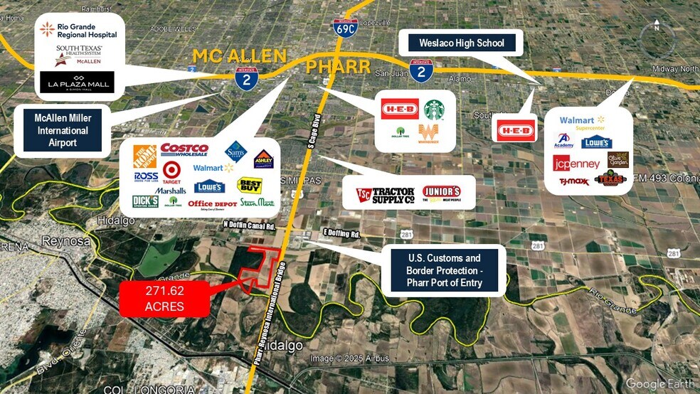 271.62 Acs on West side of Pharr Intl. Bridge, Pharr, TX à vendre - Photo de l’immeuble – Image 2 sur 54