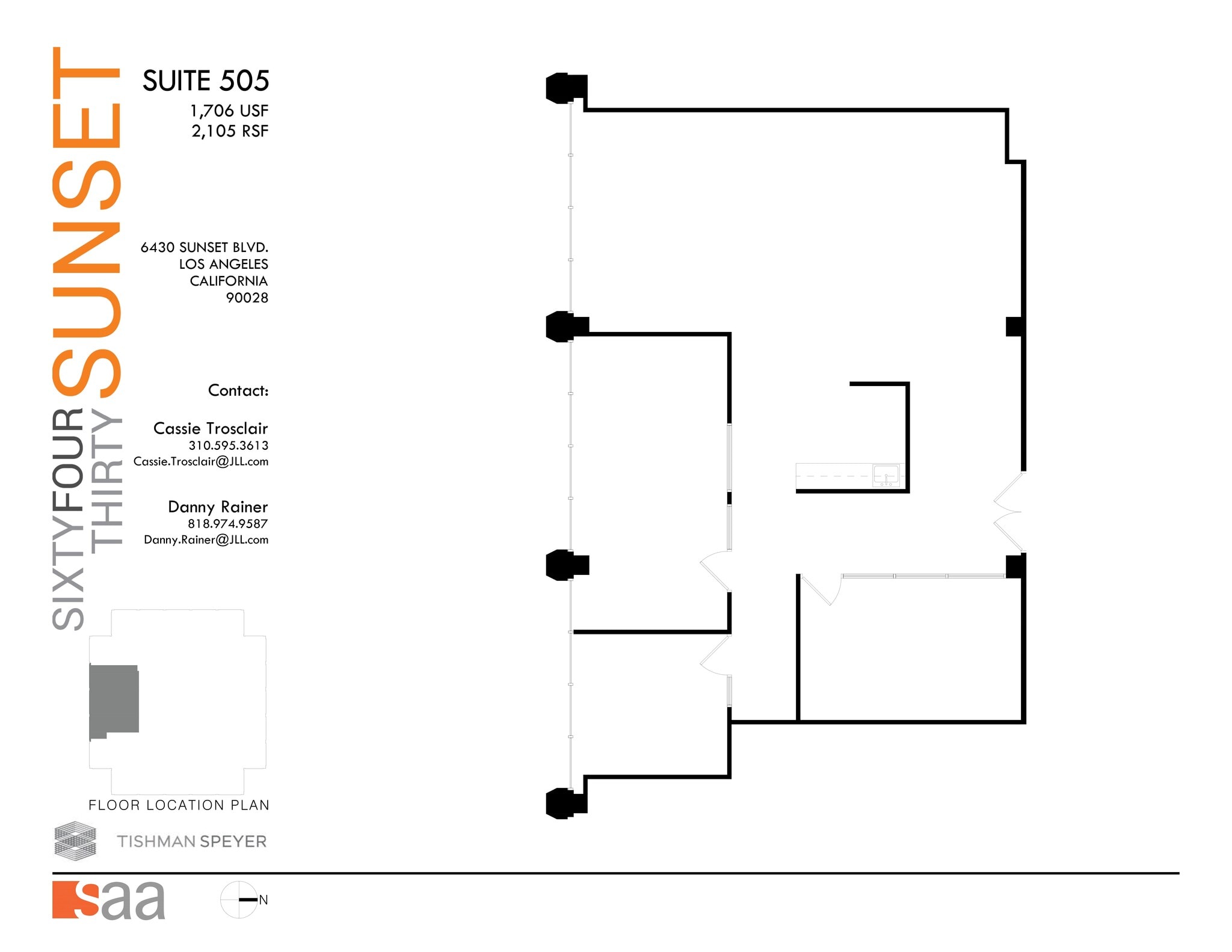 6430 W Sunset Blvd, Los Angeles, CA à louer Plan de site– Image 1 sur 1