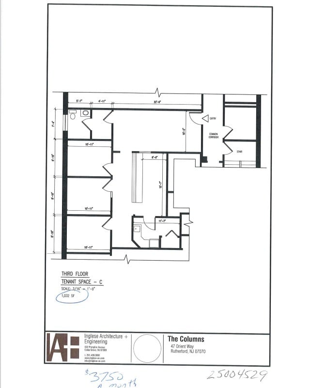 45-47 Orient Way, Rutherford, NJ à louer Plan d’étage– Image 1 sur 2