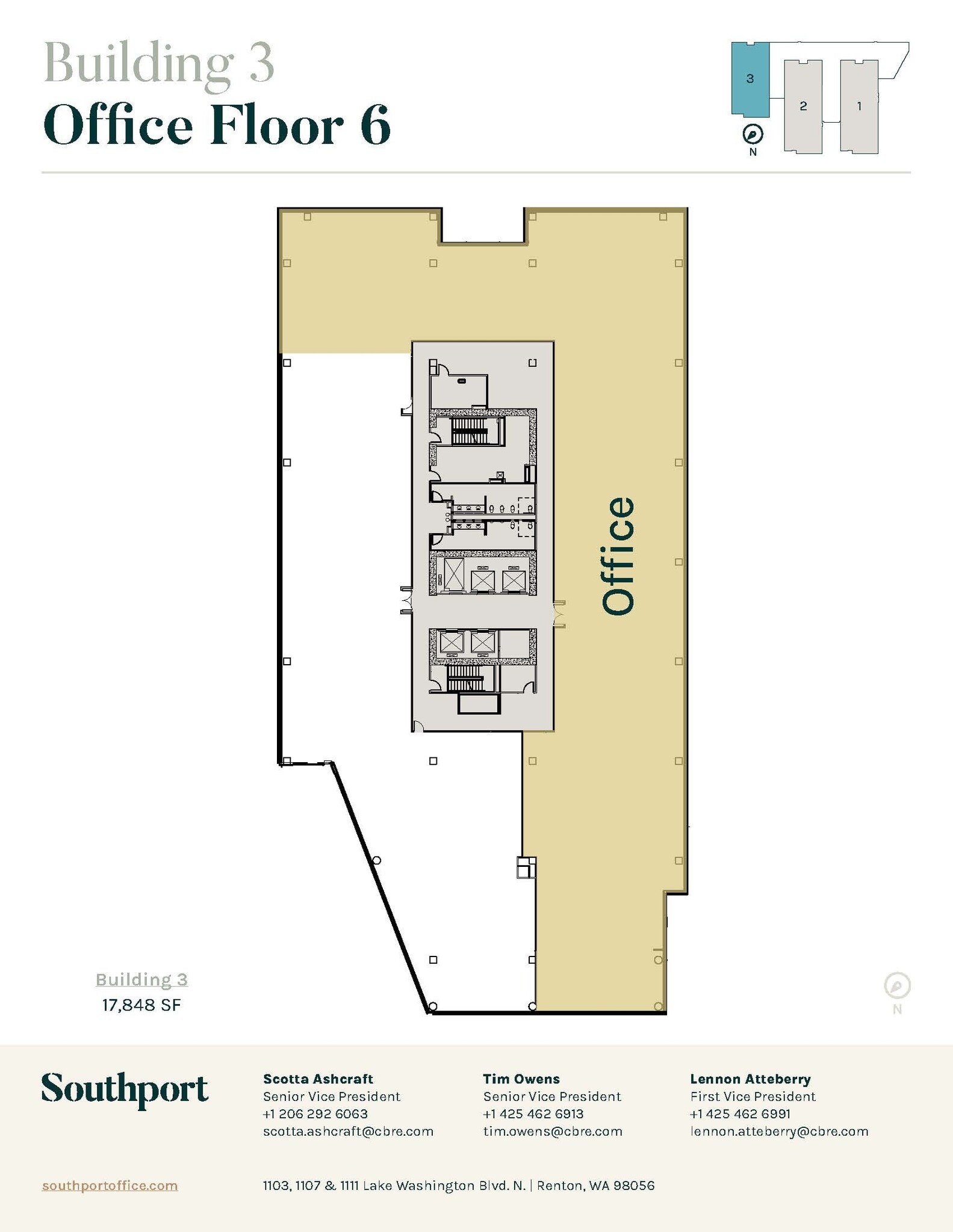 1101 Lake Washington Blvd N, Renton, WA à louer Plan d’étage– Image 1 sur 1
