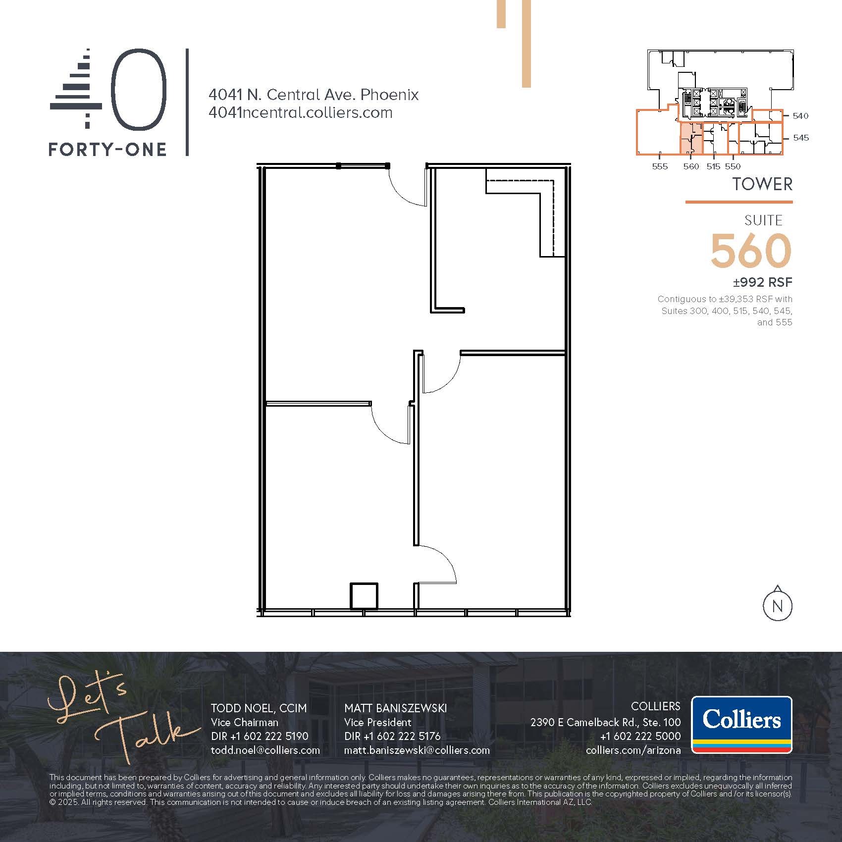 4041 N Central Ave, Phoenix, AZ à louer Plan d’étage– Image 1 sur 1