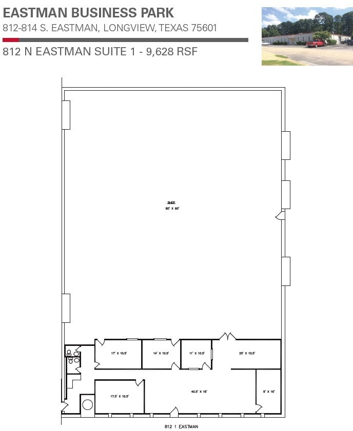812 S Eastman Rd, Longview, TX à louer Plan d’étage– Image 1 sur 2