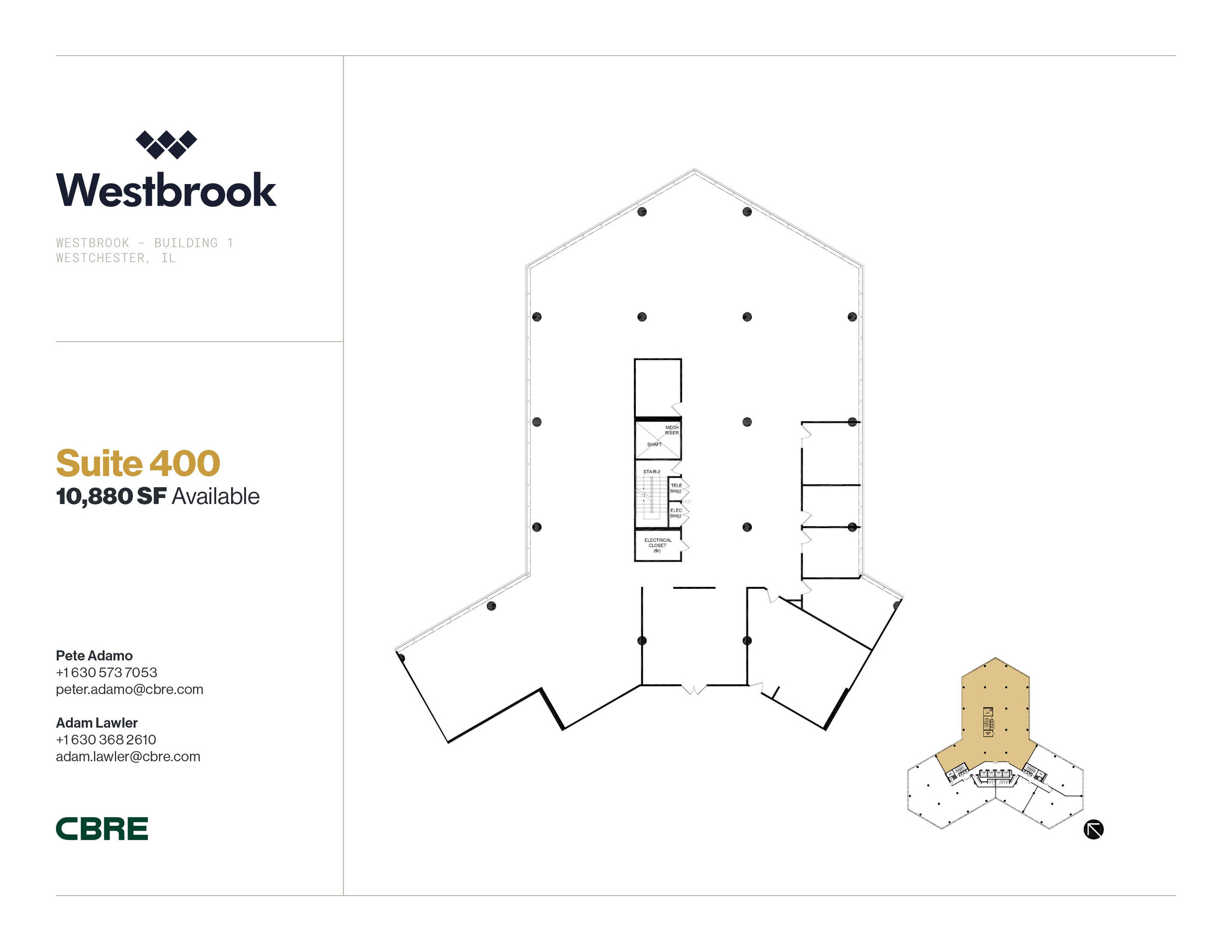 1 Westbrook Corporate Ctr, Westchester, IL à louer Plan d’étage– Image 1 sur 1