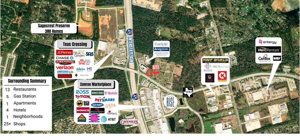NEC I-45 & FM 3083, Conroe, TX à vendre - Aérien – Image 2 sur 5