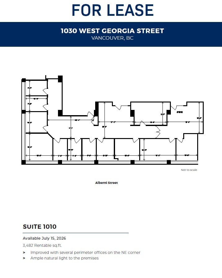 1030 W Georgia St, Vancouver, BC à louer Plan d’étage– Image 1 sur 1