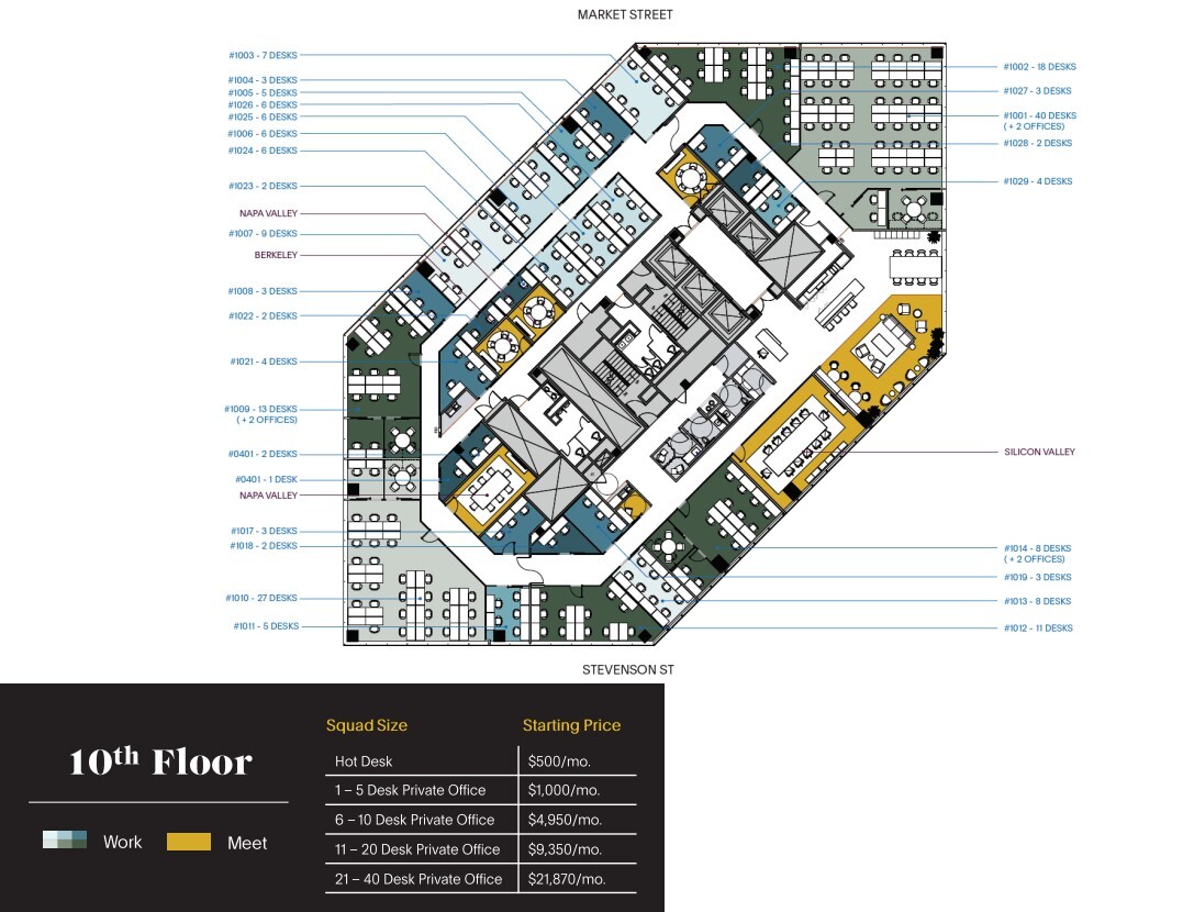 595 Market St, San Francisco, CA à louer Plan d’étage– Image 1 sur 2