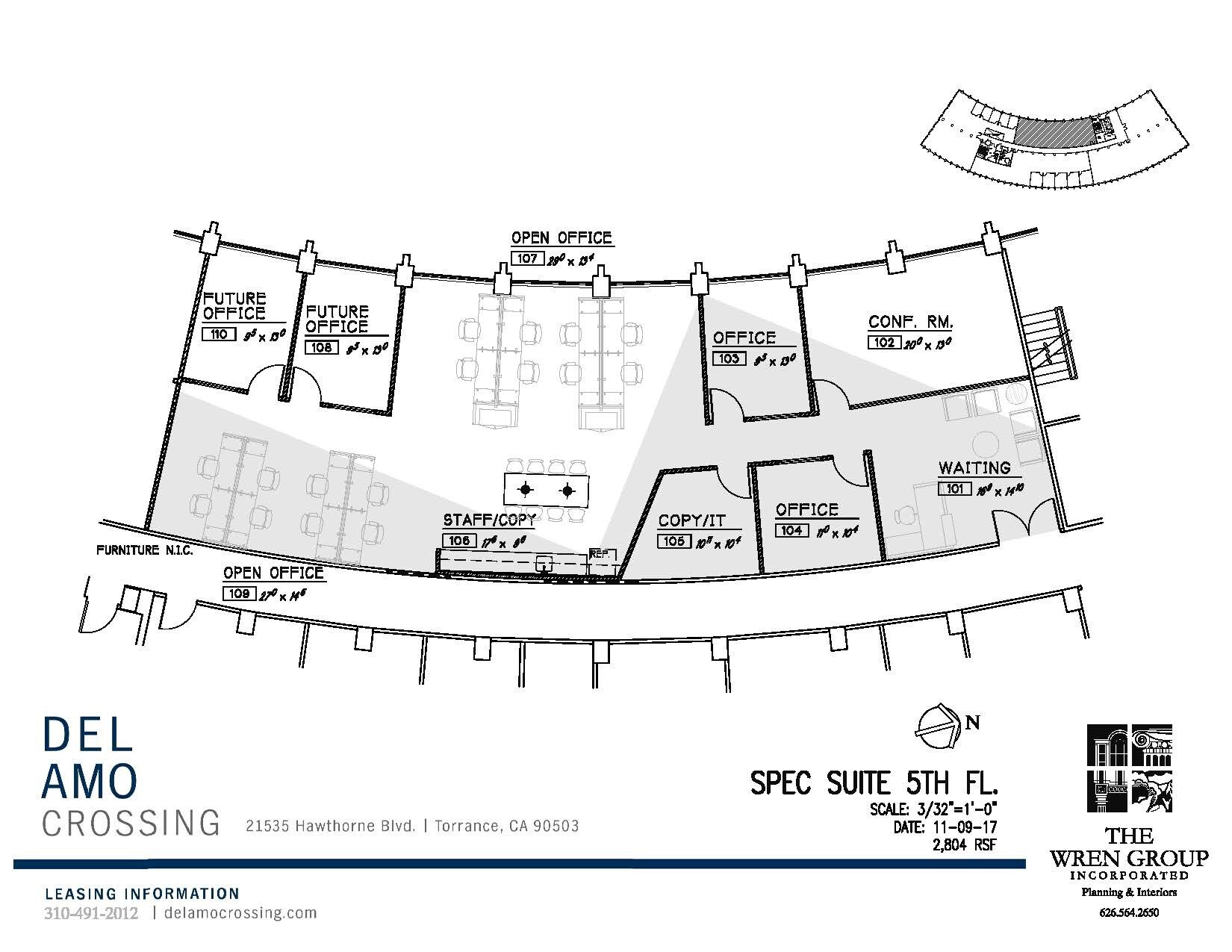 21515 Hawthorne Blvd, Torrance, CA à louer Plan d’étage– Image 1 sur 2