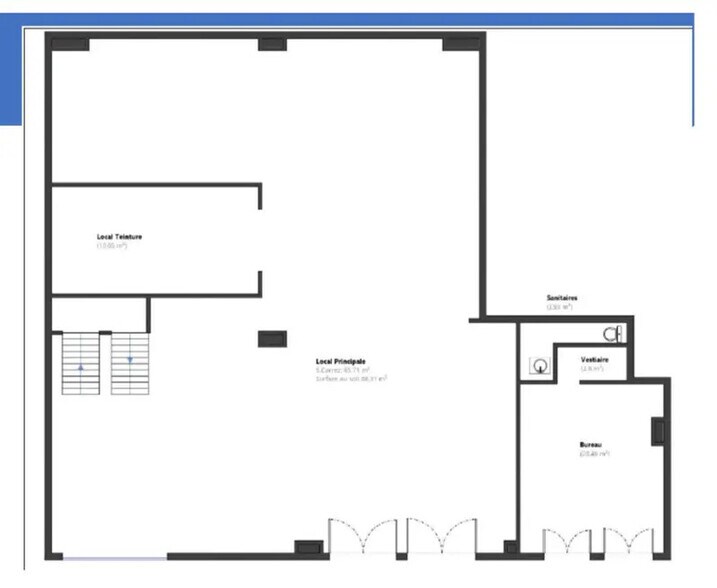Local commercial dans Paris à louer - Plan d’étage – Image 2 sur 3