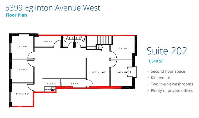 5397 Eglinton Ave W, Toronto, ON à louer Plan d’étage– Image 1 sur 1