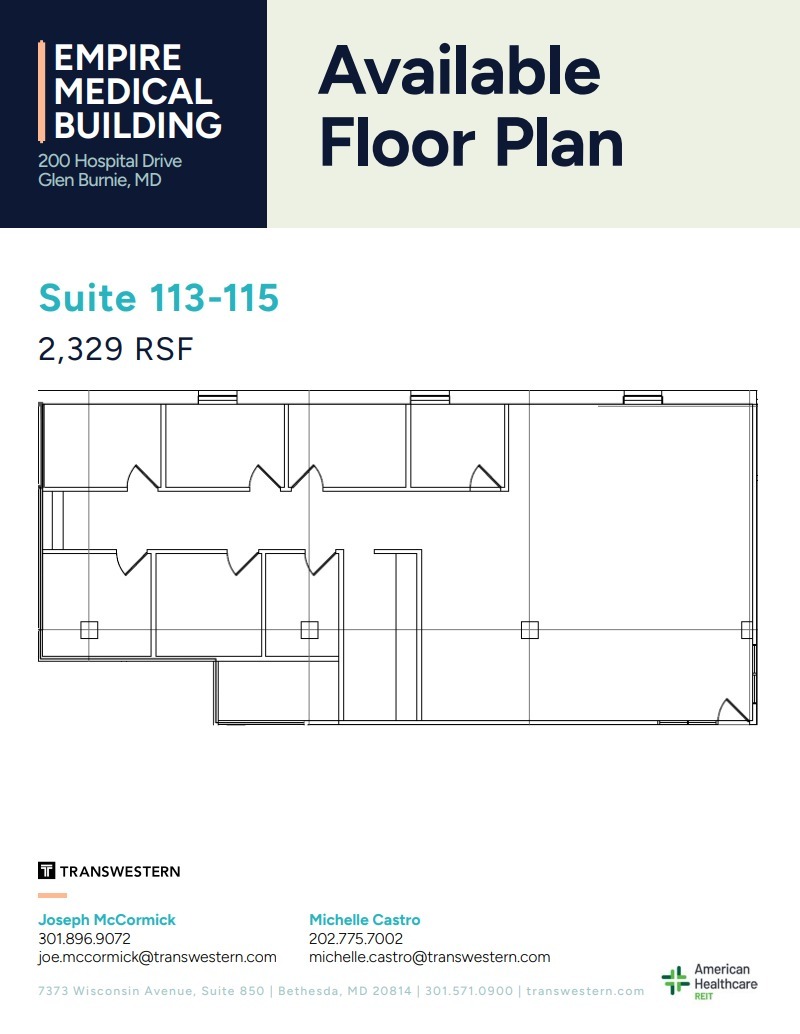 200 Hospital Dr, Glen Burnie, MD à louer Plan d’étage– Image 1 sur 1