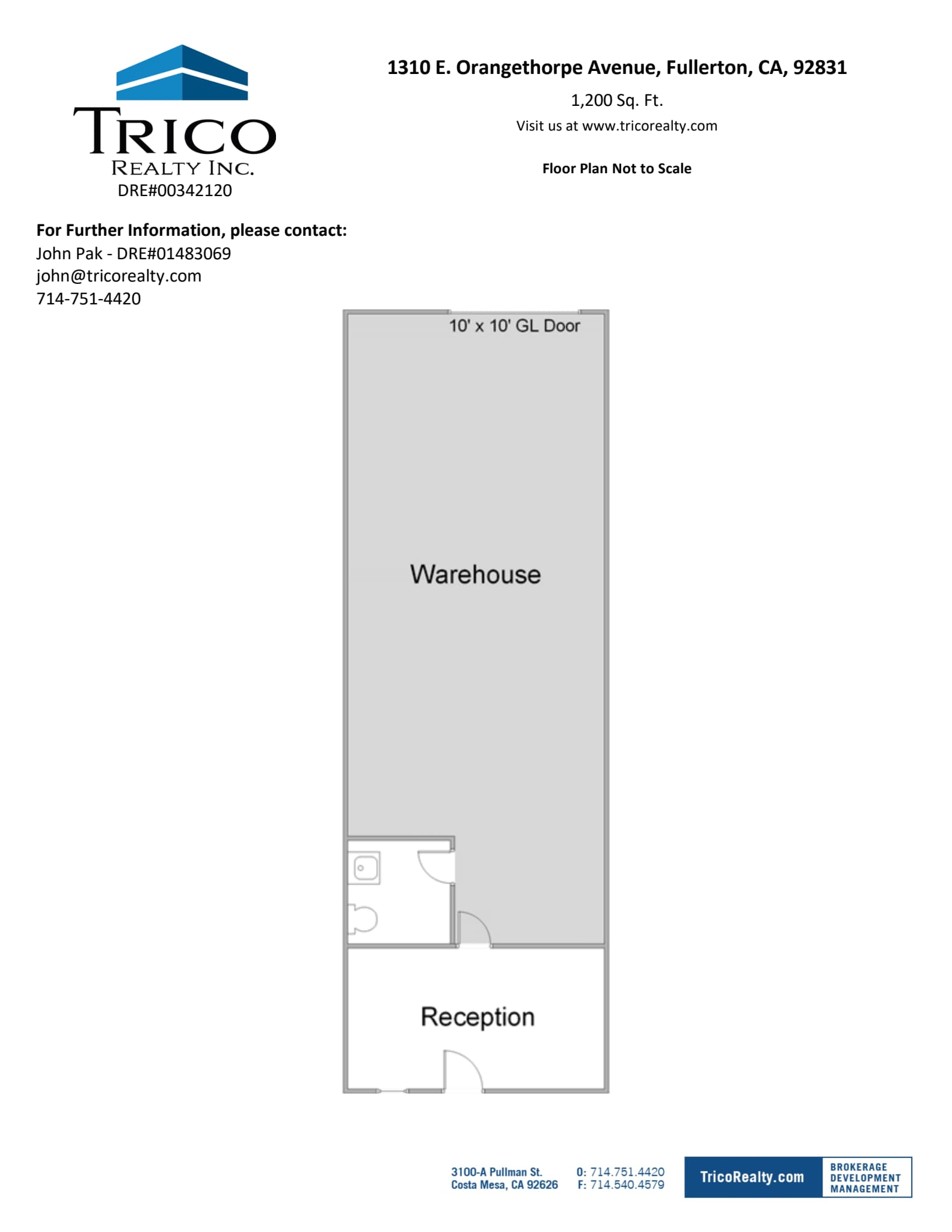 1244-1250 E Orangethorpe Ave, Fullerton, CA à louer Plan d’étage– Image 1 sur 1