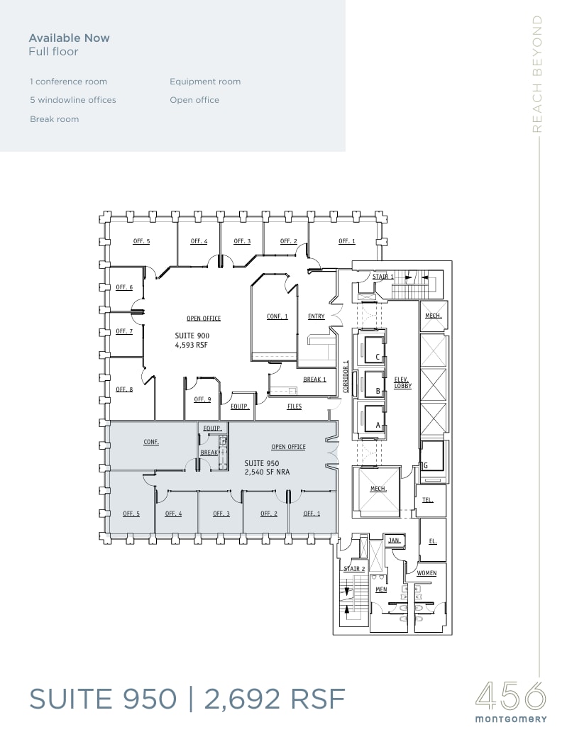 456 Montgomery St, San Francisco, CA à louer Plan d’étage– Image 1 sur 1