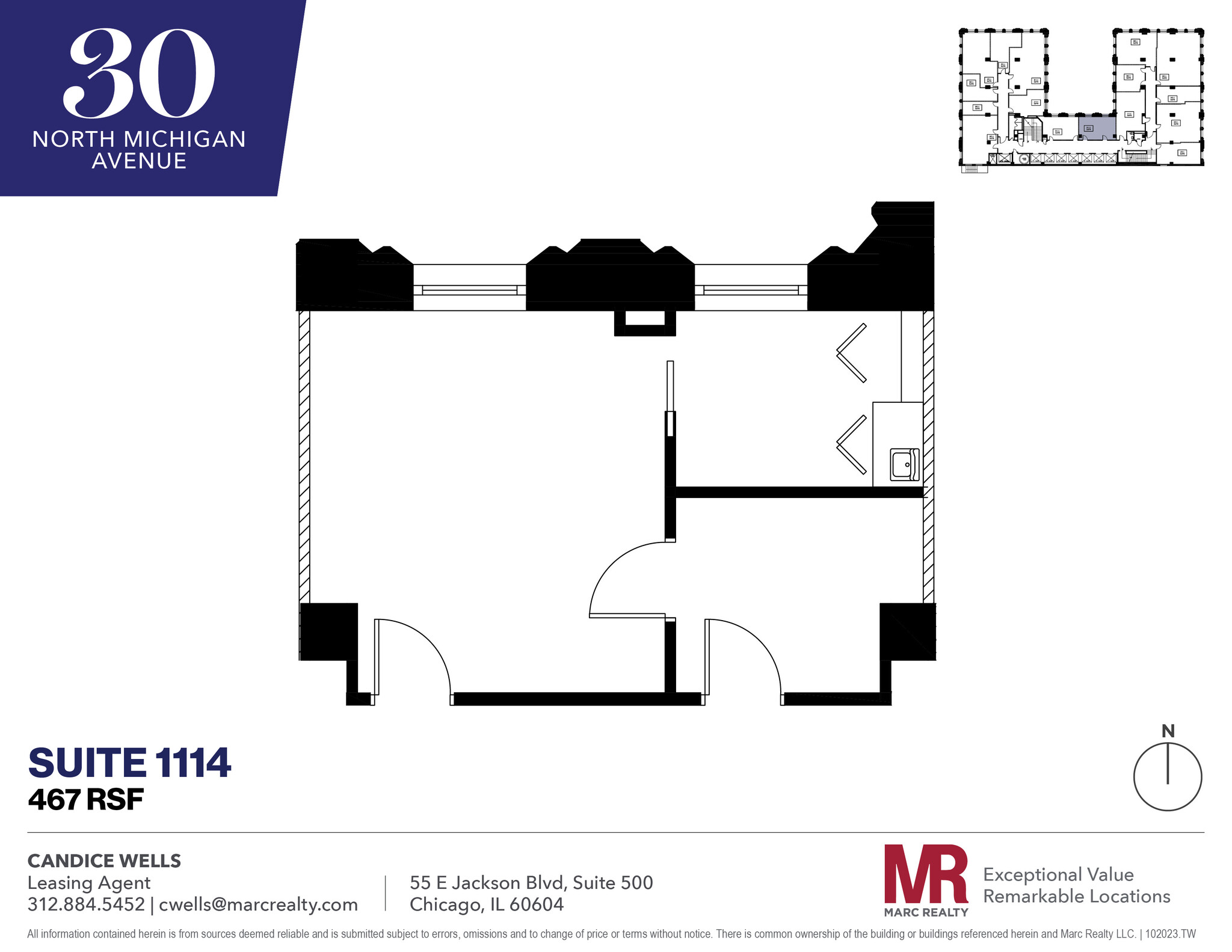 30 N Michigan Ave, Chicago, IL à louer Plan d’étage– Image 1 sur 4